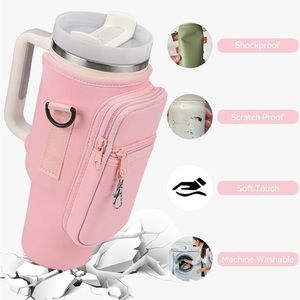 Water Bottle Carrier Bag with Phone Pocket for Stanley 40 oz Tumbler
